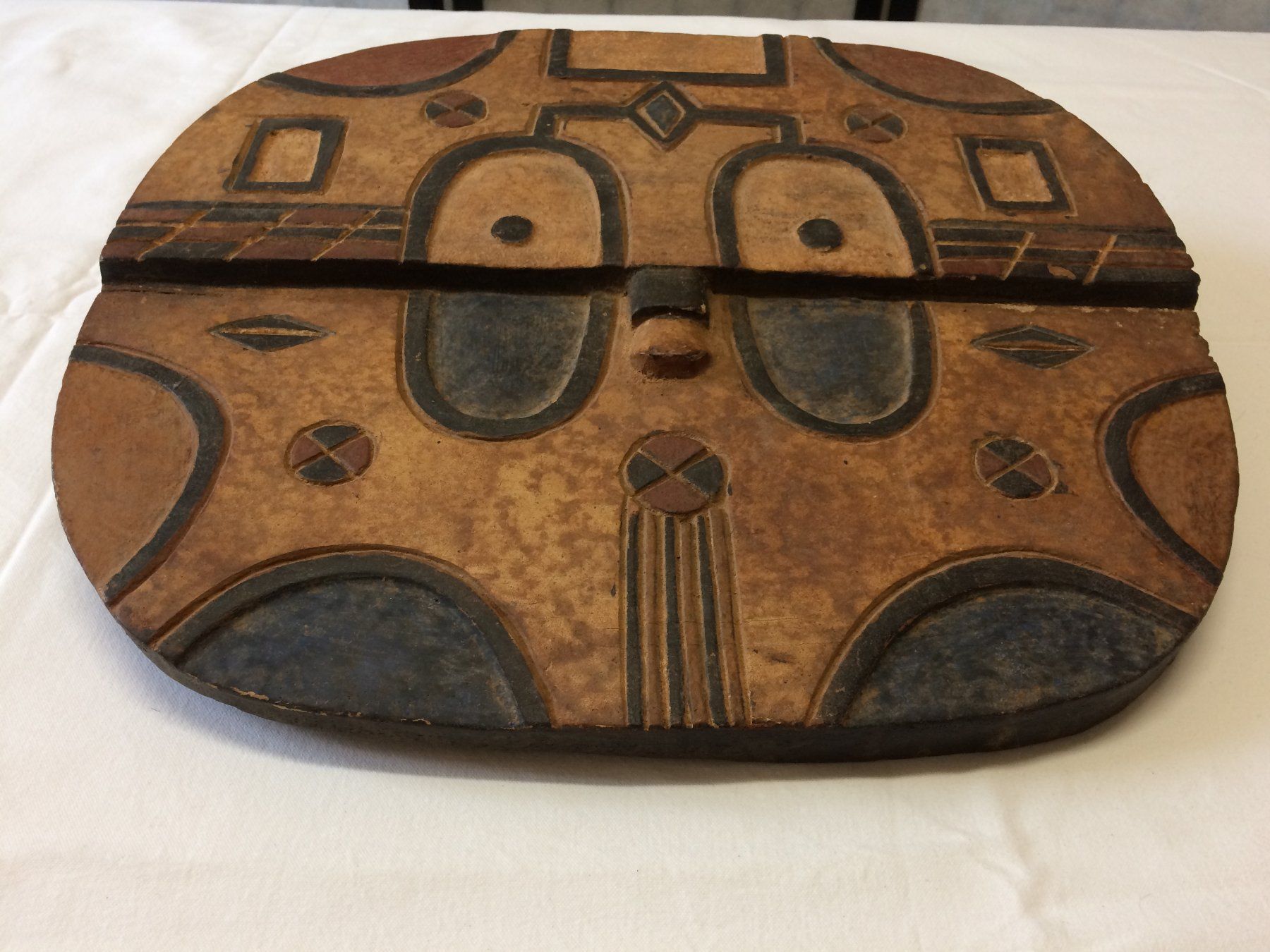 Internationale Kunst: Masque circulaire kidumu bois polychrome. Congo – Gebraucht aus Vevey von rog_9vvj 1