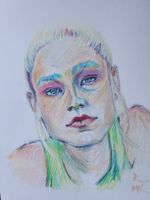 Porträt "Jules", Farbstift A4