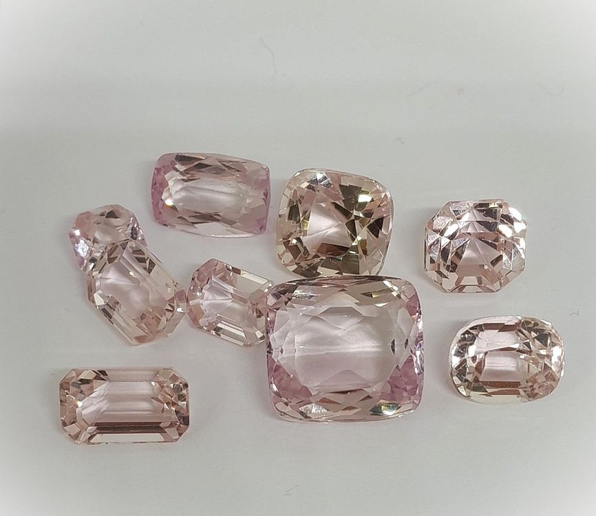 Lot De 2 Kunzites Naturelles Du Brésil - 2 Carats Avec Certificat D'authenticité GGL - Pierres Roses Taillées