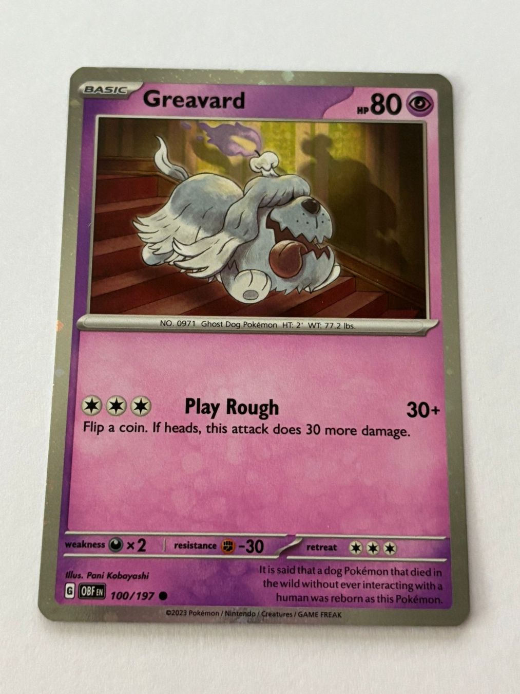 Pokémon Carte collezionabili: Pokemon-Karte Greavard 100/197 – Usato da Herisau venduto da Seyashop1