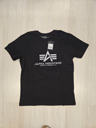 Alpha Industries Basic Big Logo T-Shirt –Schwarz –Gr. M Neu