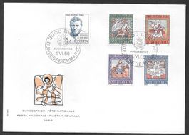 FDC Pro Patria Serie 1966 1.6.1966 grösserer Markenabstand