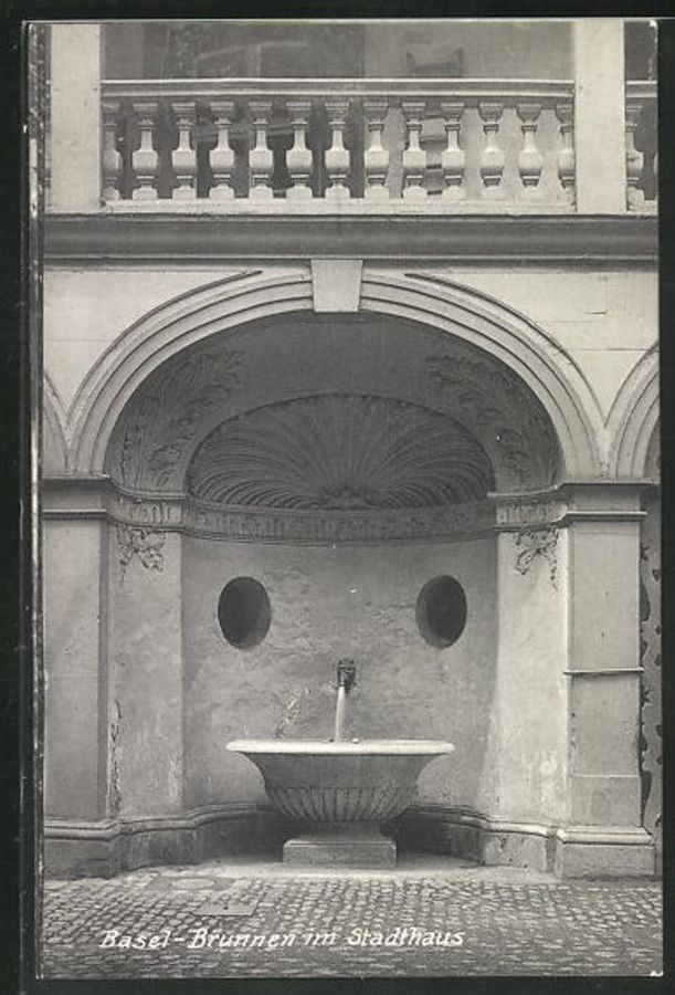 Ansichtskarten: Basel, Brunnen im Stadthaus – Gebraucht aus Frauenfeld von POML