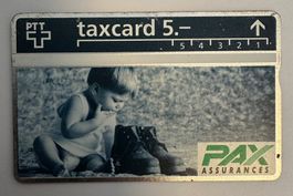 Taxcard mit Werbemotiv PAX Versicherungen