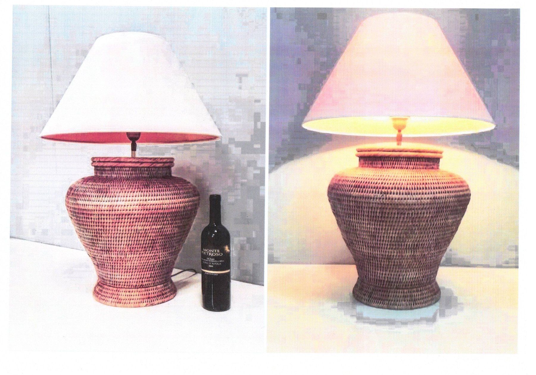 Lampen: Tischlampe Rattan Burma – Neu (gemäss Beschreibung) aus Camorino von Campellino 1