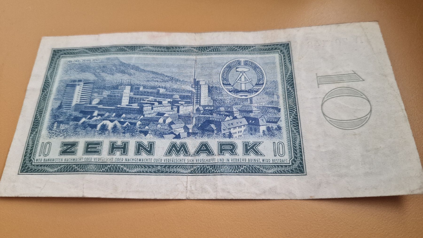 Banconote: DDR 10 Mark Schein von 1964 - Friedrich Schiller Note! – Usato da Herisau venduto da Antiques.AR 1