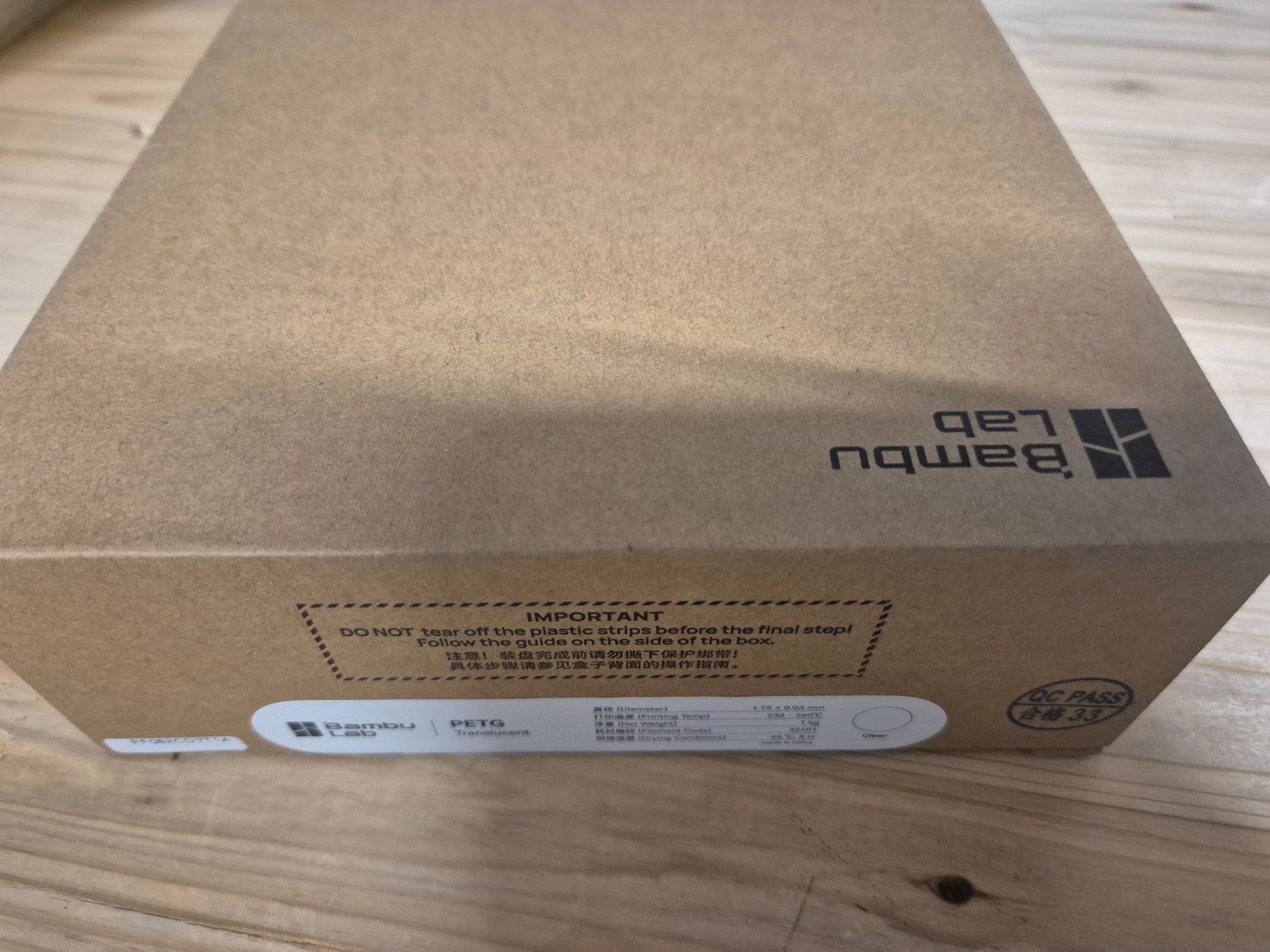Bambu Lab Stampanti 3D: Bambu PETG Translucent Nachfüllpackung / Refill Clear – Nuovo e nell'imballaggio originale da Rickenbach b. Wil venduto da agu_6jgz