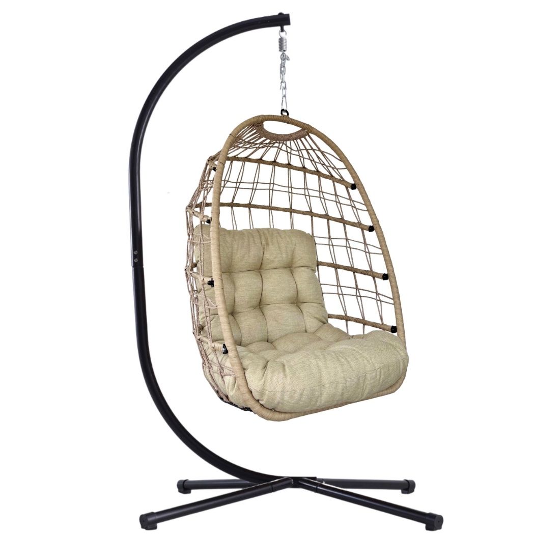 Gartenhängesitze: Hängesessel Chloe Polyrattan Ivory Sand – Neu und originalverpackt aus Ermatingen von MyHappyHome 4