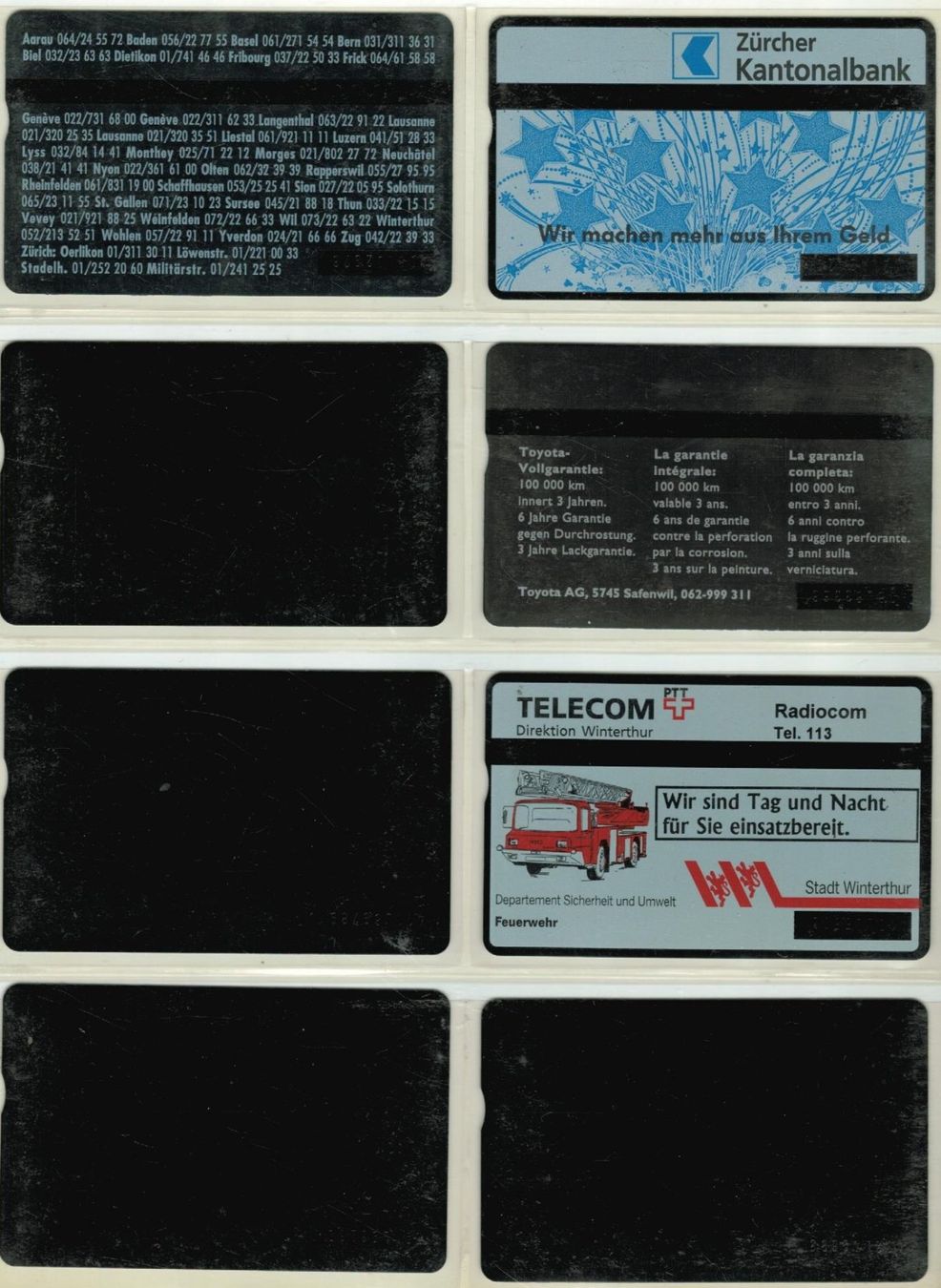Schede telefoniche: 8 Taxcards – Usato da Zürich venduto da Tolima194 1