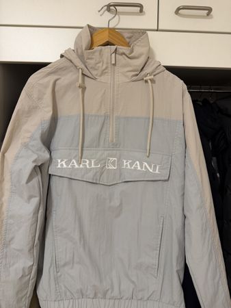 Karl Kani Windbreaker Jacke beige blau guter Zustand
