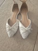Anna Field Ballerinas weiss Spitze Schleife Gr. 40