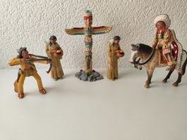 Schleich Bully Indianer Sioux Pferd Totemphal Indigen