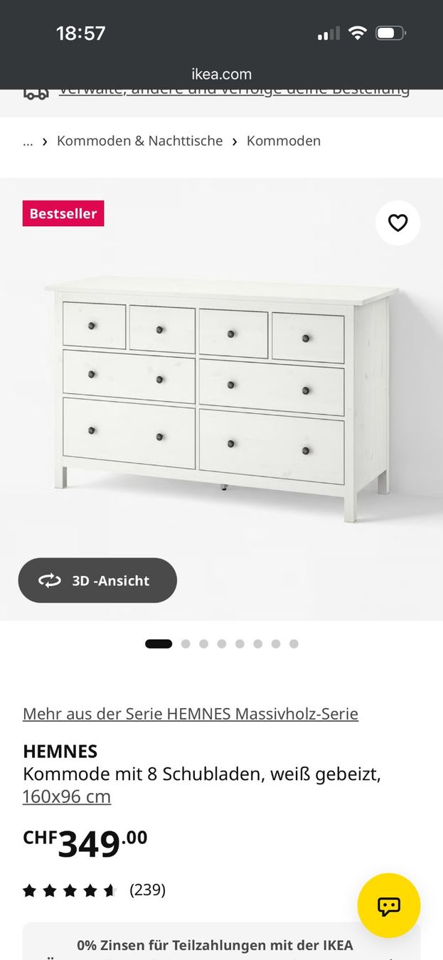Ikea Cassettiere: Kommode HEMNES mit 8 Schuhbladen weiss – Usato da Winterthur venduto da vincent360 5