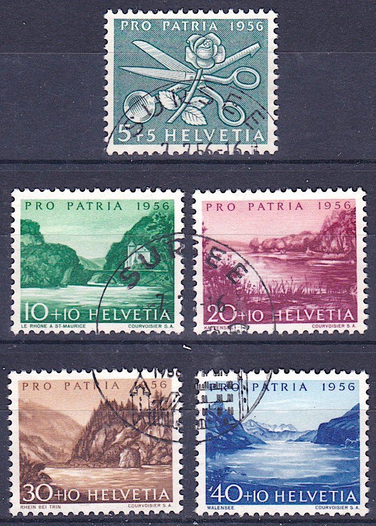 Alle Briefmarken: PP 1956, B76-80, gestempelt, Kat. 30.- – Gebraucht aus Richterswil von Dyaris2025