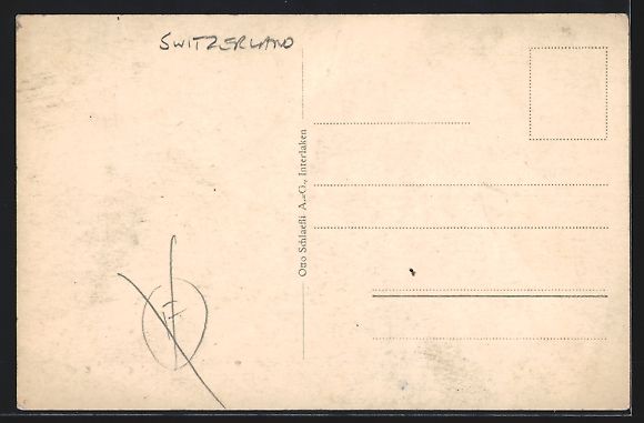Cartoline postali: Interlaken, Hotel Alpina mit Gebirgspano – Usato da Berlin venduto da bartko-reher 1