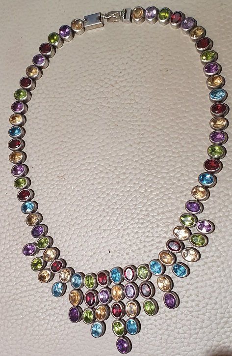 Ketten: Multi Edelstein Halskette / 925 Sterling Silber – Neu (gemäss Beschreibung) aus Unterentfelden von LookoutMt 1