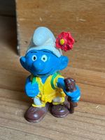 Vintage Schlumpf Wanderer mit Stock, Top Zustand!