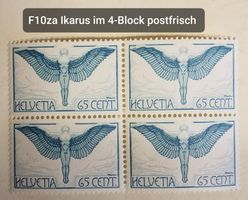 4163) F10za, Flugpostmarke im 4-Block postfrisch Kt. 100.-