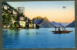 AK Farblitho koloriert Gandria TI Mte. Dei Pizzoni ≈ 1923 