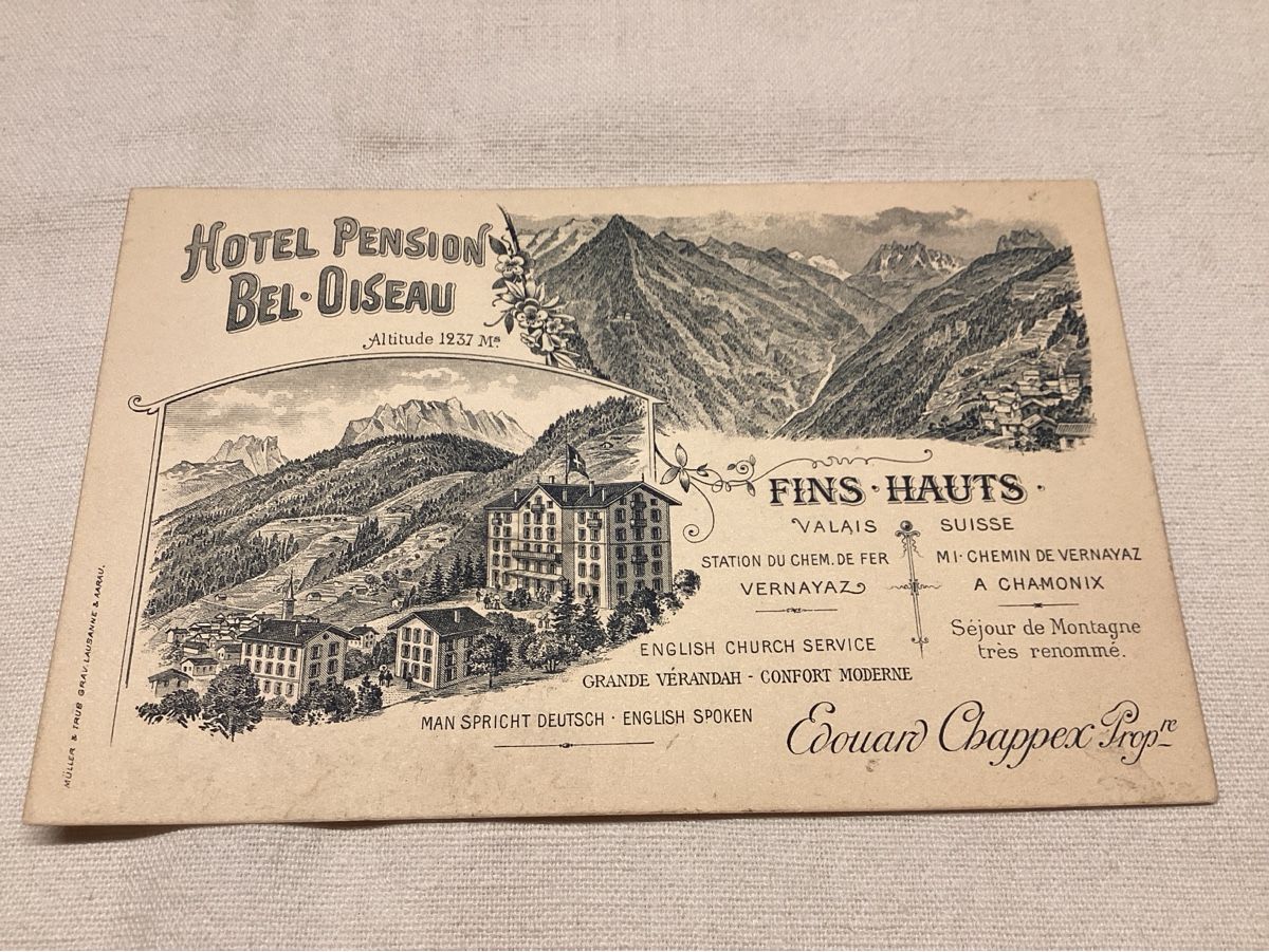 Cartoline postali: Fins-Hauts hôtel Bel-Oiseau document rare – Usato da Luc (Ayent) venduto da Rebouille