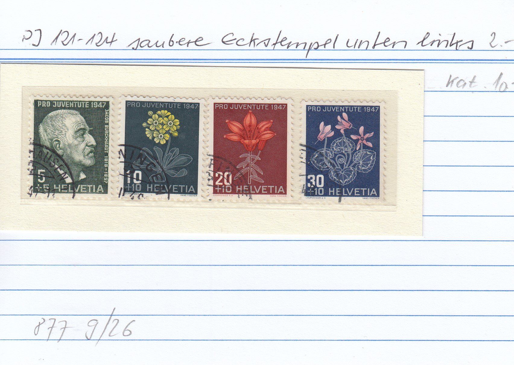 Tutti i francobolli: 121-124 saubere Eckstempel unten links – Usato da Spreitenbach venduto da Lienbi01 1