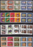 1980-1987  Pro Patria  8x Viererblocksätze   ERSTTAG  164Fr.