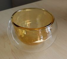 DUO doppelwandige Schalen gelb (Borsilikatglas) Ø 11cm - NEU
