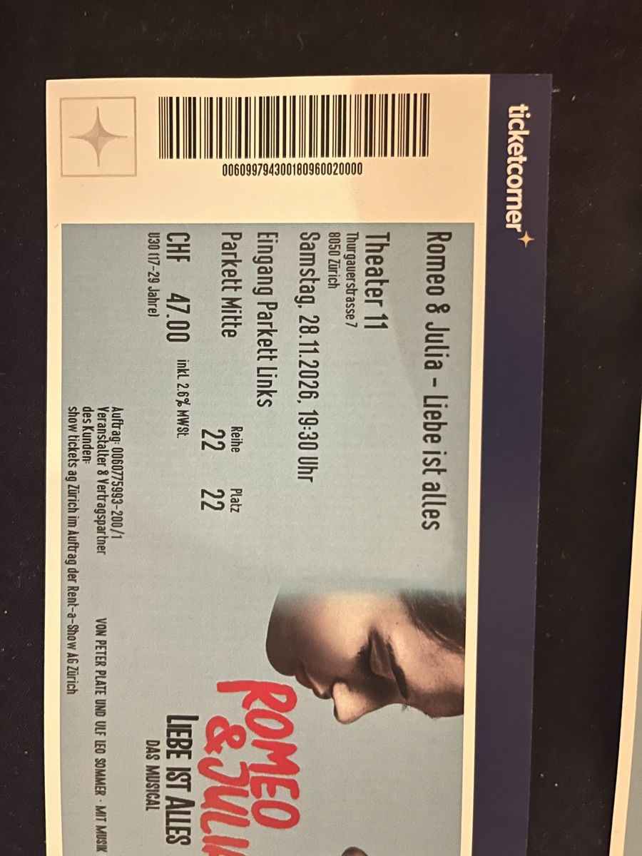 Billets: Musical Tickets – Neuf avec emballage d'origine à Ennenda par mir_bx27 1