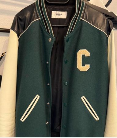 Celine green C Varsity Bomber Jacket