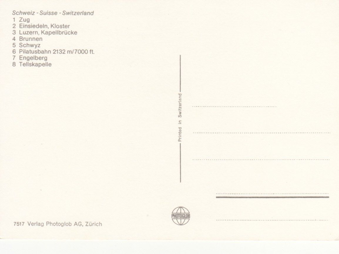 Cartoline postali: Schweiz ca. 1970 – Usato da Bürglen TG venduto da StampGraf 1