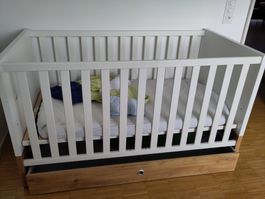 Kinderbett, Babybett weiss holz