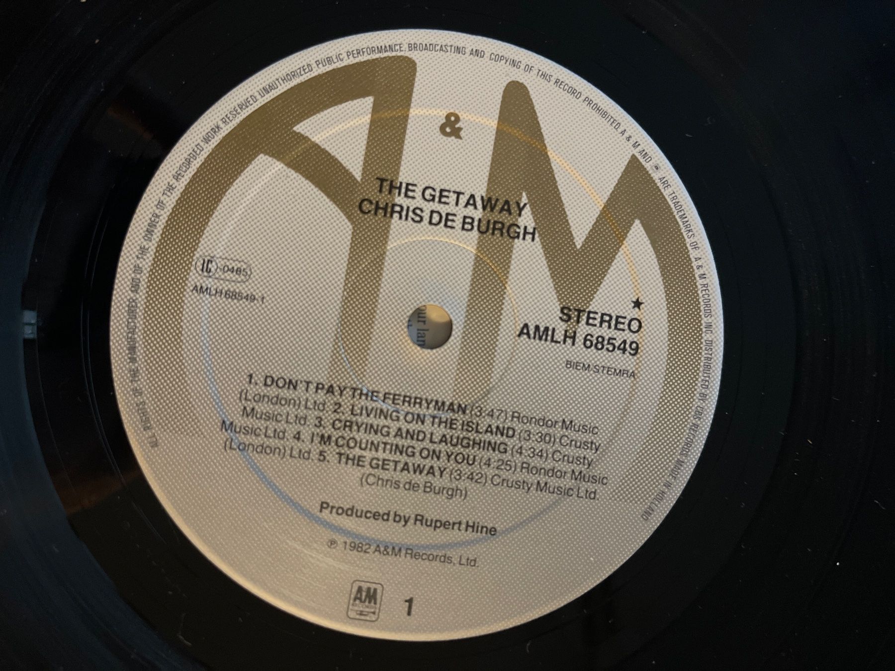 Dischi in vinile: S1508/Chris de Burgh - The Getaway – Usato da Frutigen venduto da Philippe_jsp 2