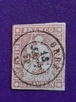 Strubel 24D, karmin, 15 Rp. Vollstempel ORBE/VD