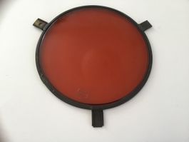 Alter oranger Theater Farbfilter aus Glas / 23,5 cm