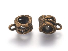 Aufhänger mit Öse antik Bronze 12x6x8mm, 5 Stück