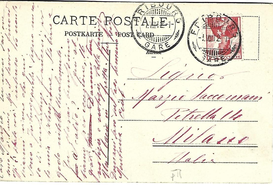 Cartoline postali: Fribourg -Laitier fribourgeois – Usato da Wetzikon ZH venduto da Brulu100 1
