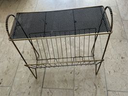 Mid Century Beistelltisch Zeitungsständer 60er Lochblech