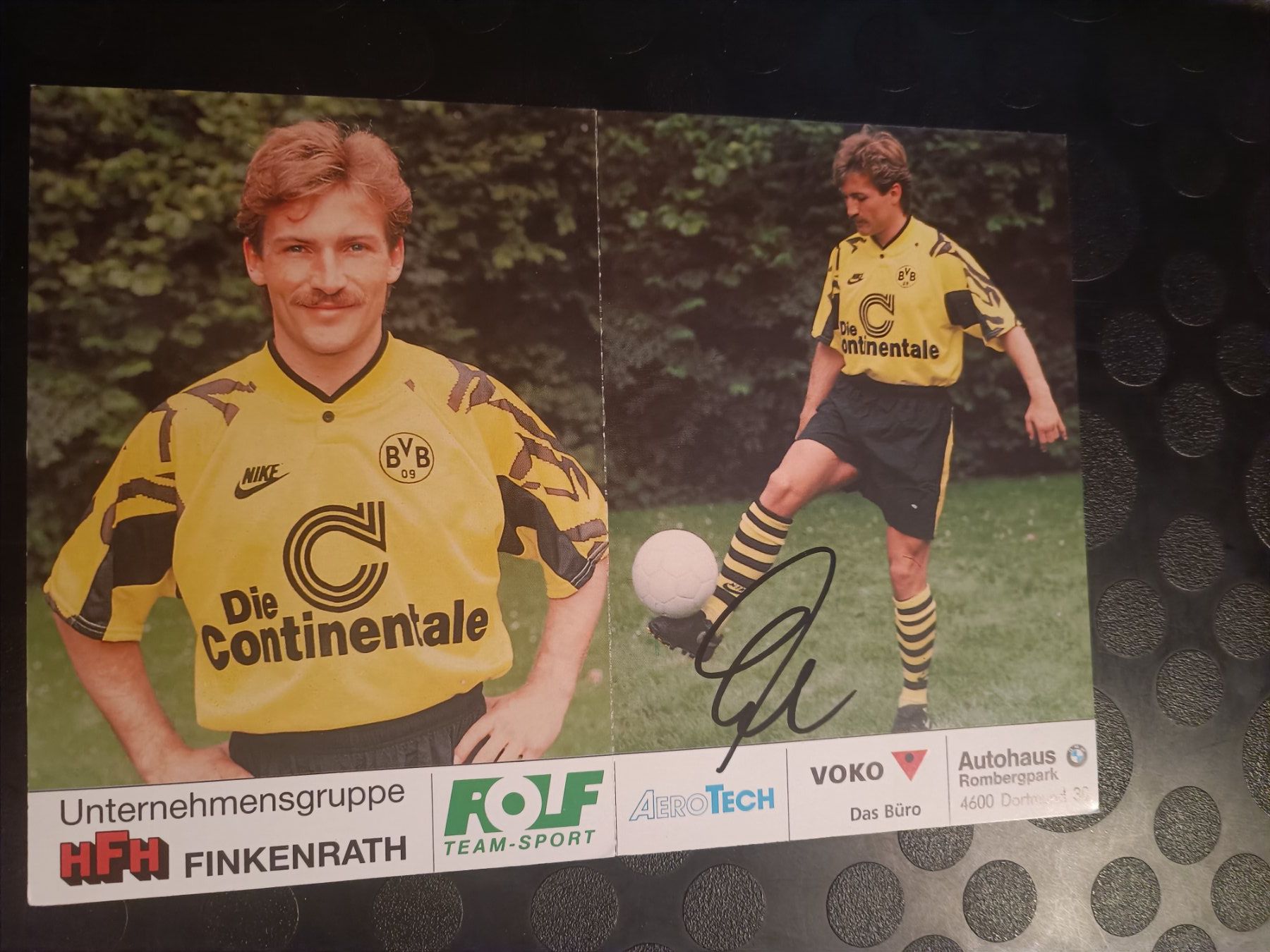 Autografi: Michael Lusch - handsignierte BVB Doppel-Autogrammkartearte – Usato da Menziken venduto da Artographs