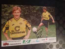 Michael Lusch - handsignierte BVB Doppel-Autogrammkartearte