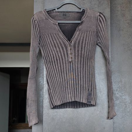 🐸 NILE PULLOVER M GERIPPT TAUPE / ANTHRAZIT