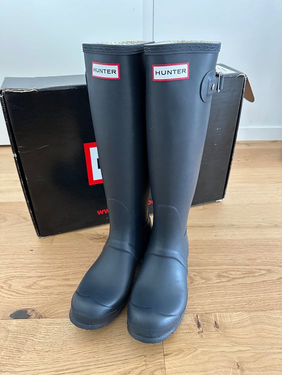 Hunter Boots Women Size US Black Original Tall Rain Boots NIB