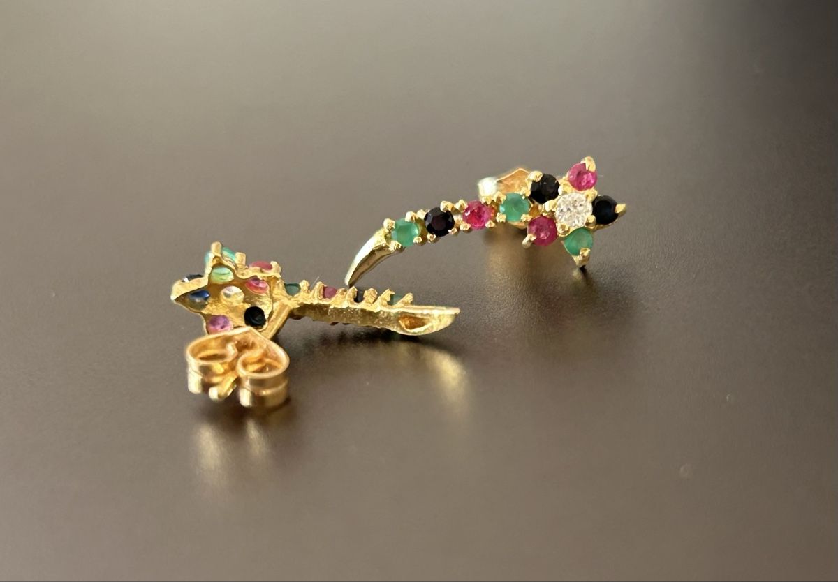 Orecchini pendenti & Orecchini a lobo: Boucles en or étoile – Usato da Zürich venduto da malia. 3