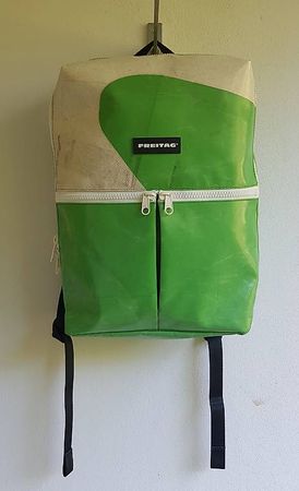 Freitag Rucksack F49 Fringe, Grün-Weiss, Neuwertig!
