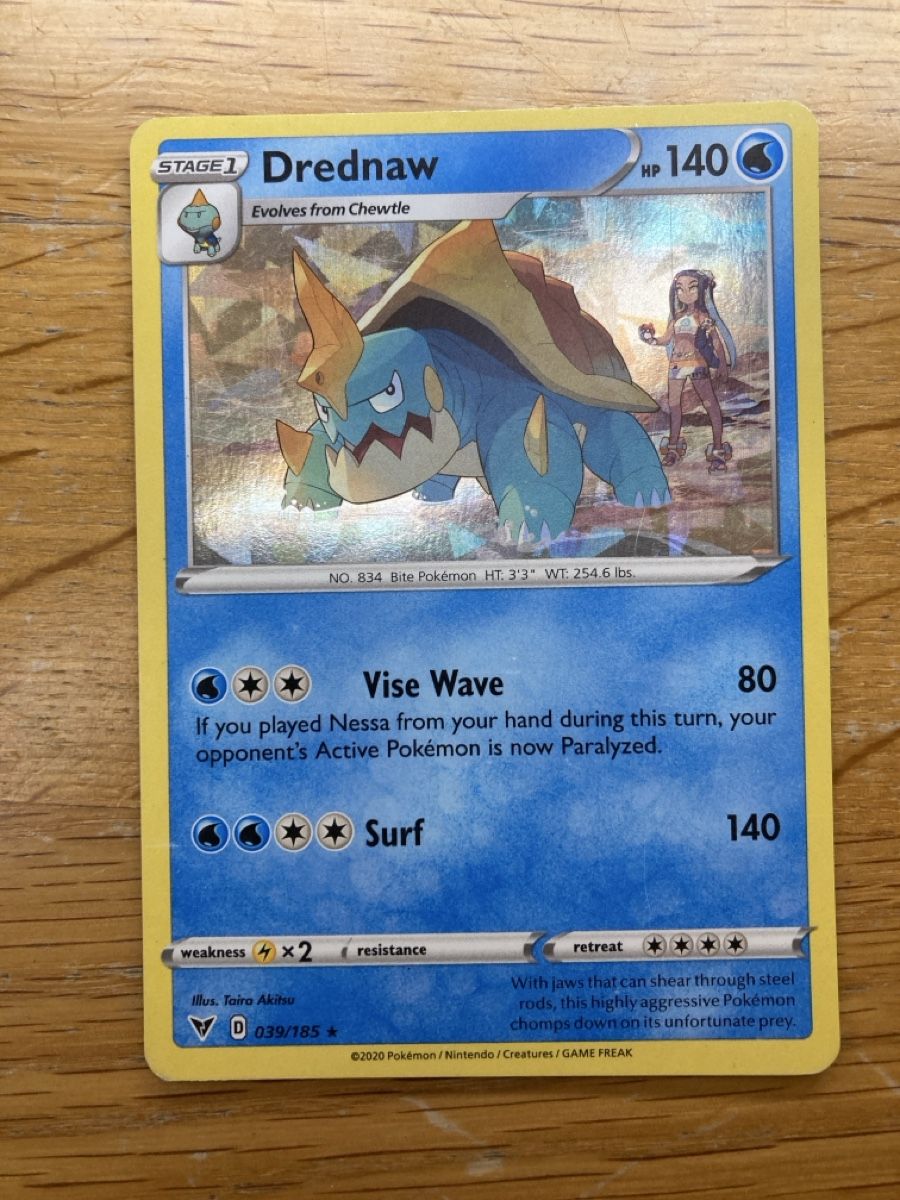 Pokémon Carte collezionabili: Drednaw 039/185 HOLO – Usato da Zürich venduto da sushitwiceaweek