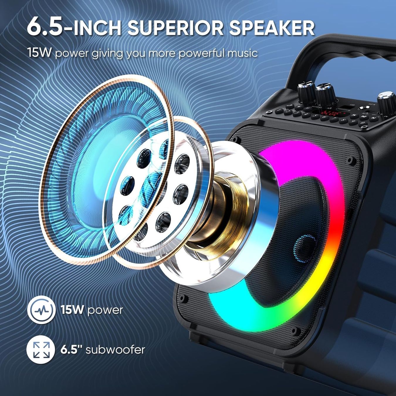 Casse acustiche: Karaoke Anlage 2 Mikrofone Bluetooth Lichteffekte PA – Nuovo e nell'imballaggio originale da Schaffhausen venduto da lou_w76n 2