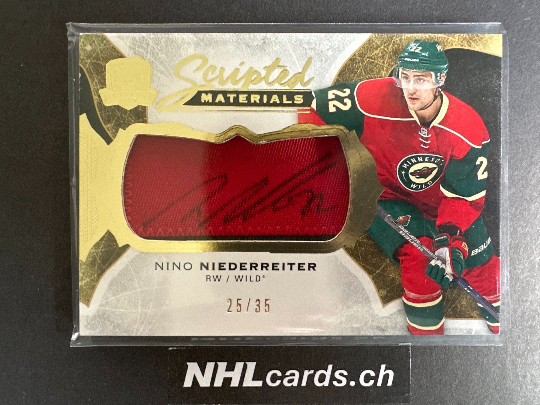 NHL Carte collezionabili: Nino Niederreiter NHL The Cup Auto Patch Card /35 – Usato da Belp venduto da nhlcards.ch