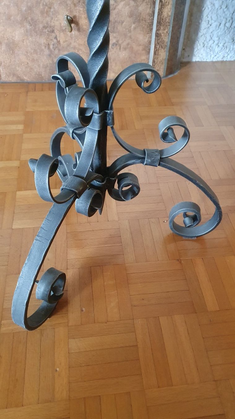 Kerzenständer: Kerzenständer, Cheminee-Besteck-Halter Schmiedeeisen – Gebraucht aus Zürich von Eiwan 3