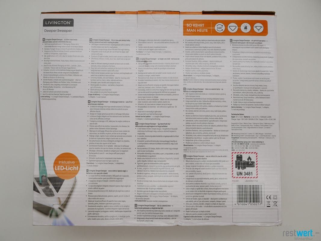 Autres appareils de nettoyage: LIVINGTON Deeper Sweeper kabelloser Akkubesen – Neuf (Voir description) à Winterthur par Restwert_Winterthur 3