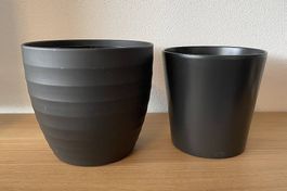 2er Set Uebertopf/Blumentopf, anthrazit