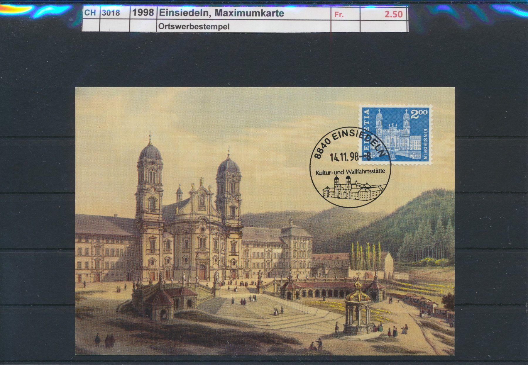 Tutti i francobolli: 1998 "Einsiedeln" - Maximumkarte, Ortswerbestempel – Usato da Winterthur venduto da Zupogeru